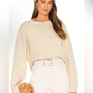 AGOLDE NOLAN DROP SHOULDER SWEATSHIRT IN CASHEW MILK size Small